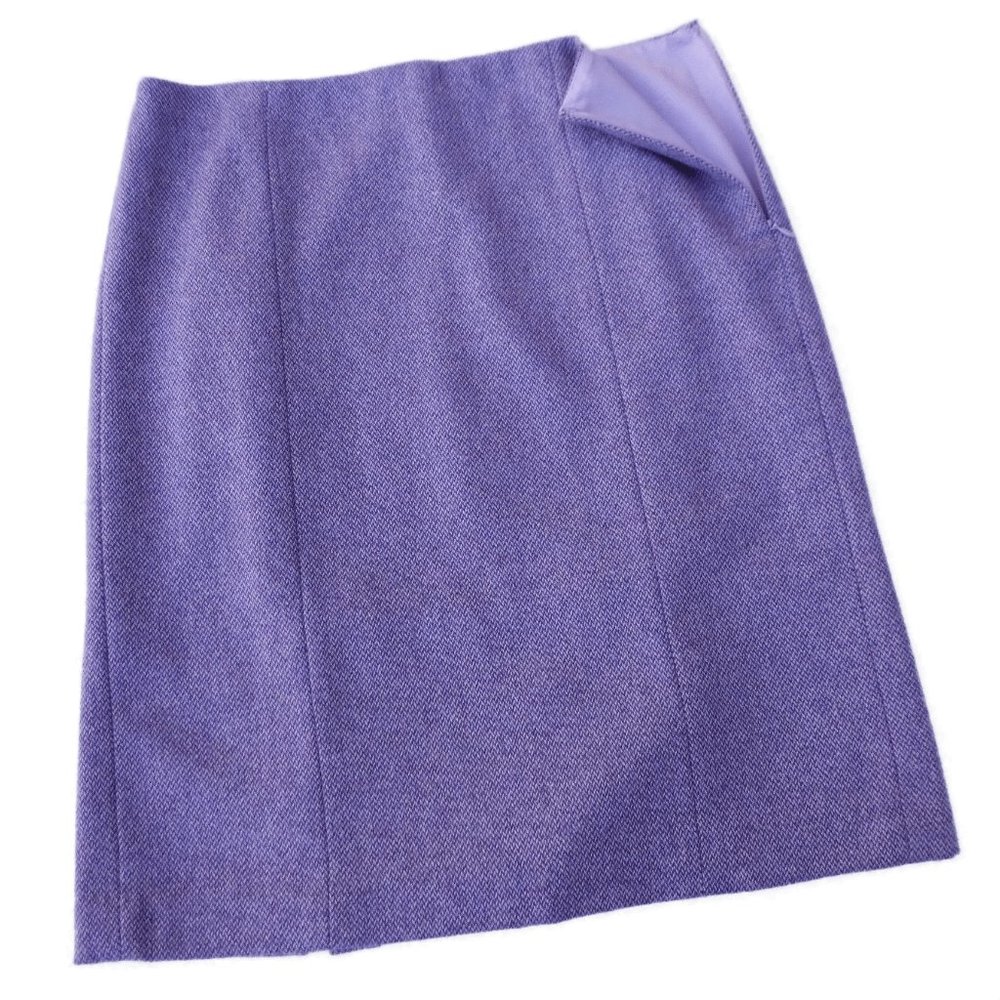 NEW Ann Taylor LOFT Tweed WooL Blend Skirt Lined Side Zip Back Dual Vent Purple